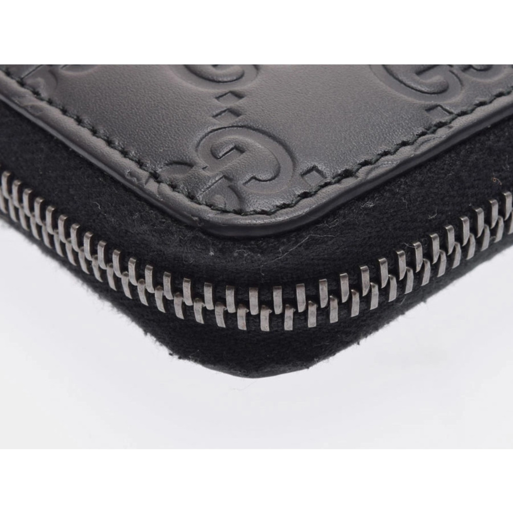 Gucci Guccissima Round Organizer Calfskin Black Long Wallet - Picture 5 of 8